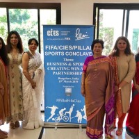 IWFCI India National Chapter Directors at the FIFA/CIES/PILLAI Sports Conclave (Left to Right) Annie Kumar, Roopa Saldanha, Rema Ramchandran, Daphne Pillai, Yvette Lee and Celina Joy