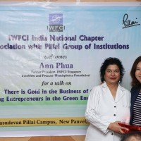 Dr. Daphne Pillai, President, IWFCI India National Chapter felicitating Ann Phua