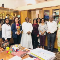 Ann Phua and IWFCI India National Chapter members with Fr. (Dr.) Francis Swamy, Mamager and Principal, St. Mary's School (ICSE)